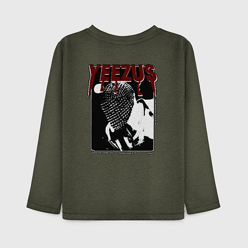 Детский лонгслив Kanye West / Меланж-хаки – фото 2