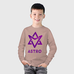 Лонгслив хлопковый детский Звезда Astro, цвет: пыльно-розовый — фото 2