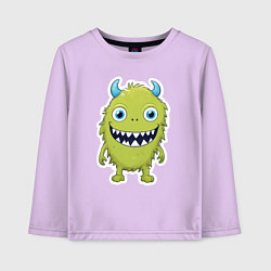 Детский лонгслив Смешной зеленый монстрик