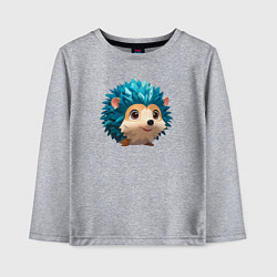Детский лонгслив Милый ёжик с синими иголками