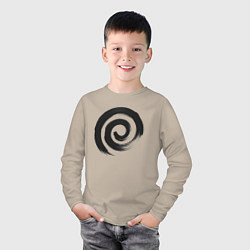 Лонгслив хлопковый детский Спираль, цвет: миндальный — фото 2