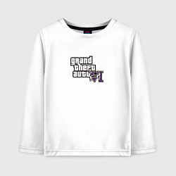 Лонгслив хлопковый детский Grand Theft Auto 6 vice city logo, цвет: белый