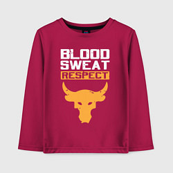 Лонгслив хлопковый детский Blood sweet respect logo, цвет: маджента