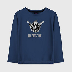 Лонгслив хлопковый детский Hardcore will never die, цвет: тёмно-синий