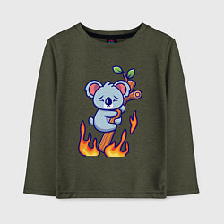 Детский лонгслив Пожар у коалы