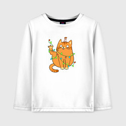 Детский лонгслив Кот хоба - Новый год
