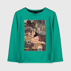 Детский лонгслив Ведьма арт