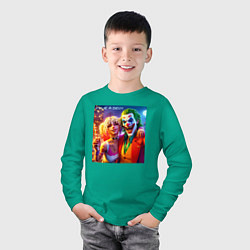 Лонгслив хлопковый детский Folie a deuxs - pixel art, цвет: зеленый — фото 2