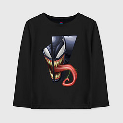 Лонгслив хлопковый детский Venom with tongue sticking out, цвет: черный