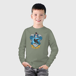Лонгслив хлопковый детский Ravenclaw факультет, цвет: авокадо — фото 2