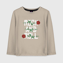 Детский лонгслив Рок н рол с розами