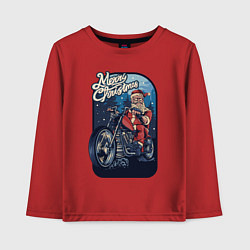 Лонгслив хлопковый детский Santa Biker, цвет: красный