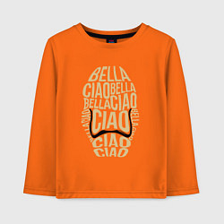 Лонгслив хлопковый детский Face bella ciao, цвет: оранжевый
