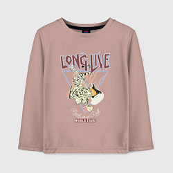 Детский лонгслив Живи долго рок н роллом