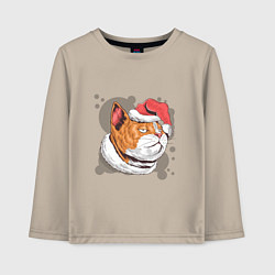 Детский лонгслив Новогодний кот
