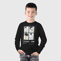 Лонгслив хлопковый детский Seungmin stray kids cute, цвет: черный — фото 2