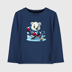 Детский лонгслив Полярный медвежонок хоккейный форвард