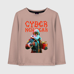 Детский лонгслив Santa with gift - cyberpunk