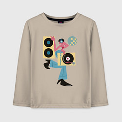 Детский лонгслив Профессия диджей