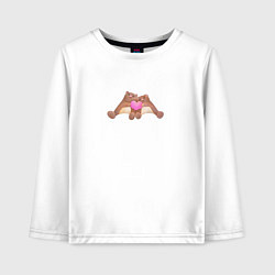 Детский лонгслив Влюбленные мишки с сердечком