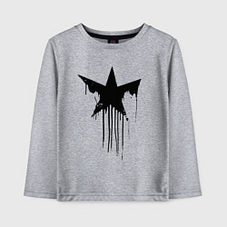 Лонгслив хлопковый детский Black blot star - minimalism, цвет: меланж
