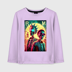 Детский лонгслив Rick and Morty cool skeletons