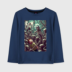 Лонгслив хлопковый детский Морти попал в ад - нейроарт, цвет: тёмно-синий