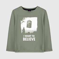 Детский лонгслив Tardis believe