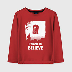 Детский лонгслив Tardis believe