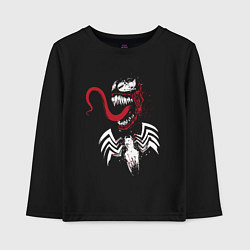 Лонгслив хлопковый детский Улыбка Венома, цвет: черный