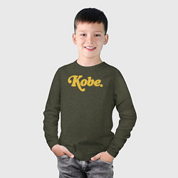 Лонгслив хлопковый детский Kobe, цвет: меланж-хаки — фото 2