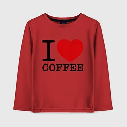 Лонгслив хлопковый детский I love coffee, цвет: красный
