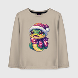 Детский лонгслив Зеленая милая добрая змейка