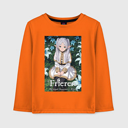 Лонгслив хлопковый детский Фрирен в лилиях, цвет: оранжевый
