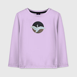 Лонгслив хлопковый детский Лебедь расправил крылья, цвет: лаванда