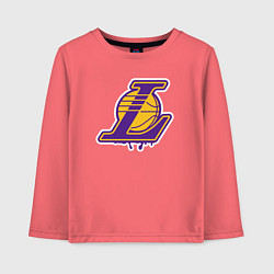 Лонгслив хлопковый детский Lakers team, цвет: коралловый