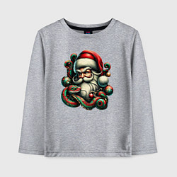 Детский лонгслив Дед мороз со змеей