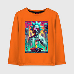 Детский лонгслив Рик подарил Морти автомобиль - нейроарт