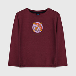 Лонгслив хлопковый детский Знак зодиака Стрелец, цвет: меланж-бордовый