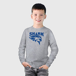 Лонгслив хлопковый детский Акула атакует, цвет: меланж — фото 2