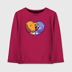 Детский лонгслив Dog cat love