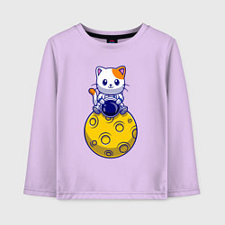 Детский лонгслив Котик на луне