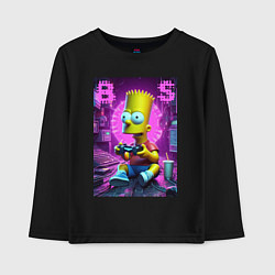 Лонгслив хлопковый детский Bart Simpson - cool gamer, цвет: черный