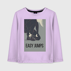 Лонгслив хлопковый детский Easy jumps in boots, цвет: лаванда