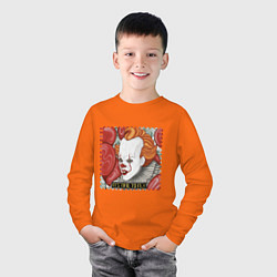 Лонгслив хлопковый детский Пиксельный Пеннивайз, цвет: оранжевый — фото 2