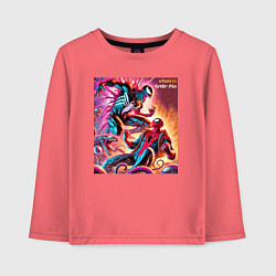 Лонгслив хлопковый детский Spider-man vs Venom ai art fantasy, цвет: коралловый