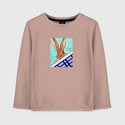 Лонгслив хлопковый детский Hide and seek, цвет: пыльно-розовый