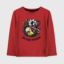 Лонгслив хлопковый детский We are Venom - fantasy meme, цвет: красный