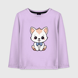 Лонгслив хлопковый детский Волчонок с бантиком, цвет: лаванда