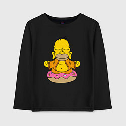 Лонгслив хлопковый детский Homer yoga, цвет: черный